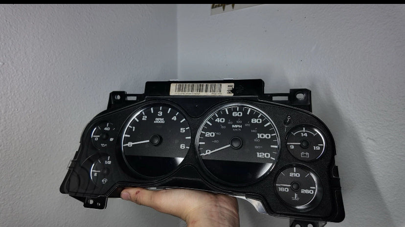 07-12 Silverado Sierra Speedometer Instrument Gauge Cluster WHITE LED