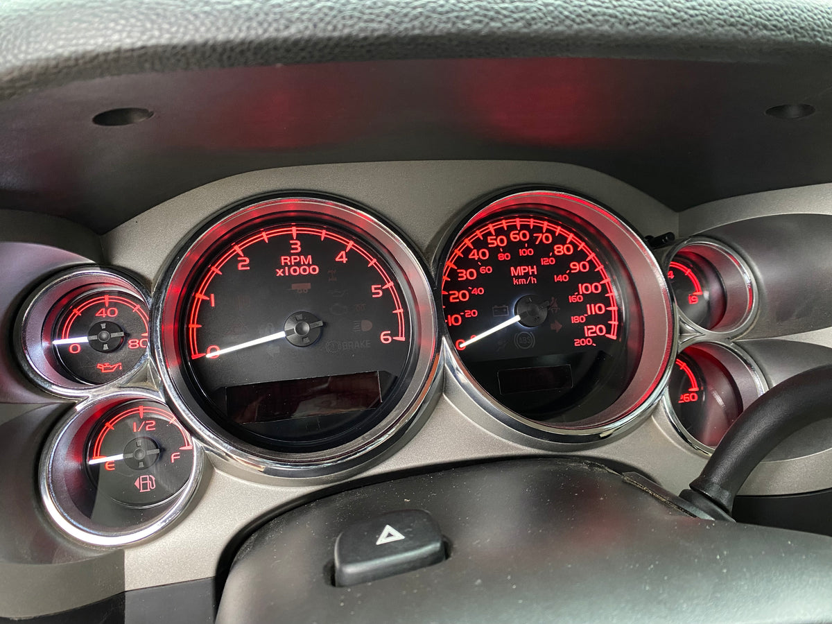 2007–2012 Silverado Sierra Tahoe Yukon Instrument Cluster |Red  LEDs | Programmed Mileage