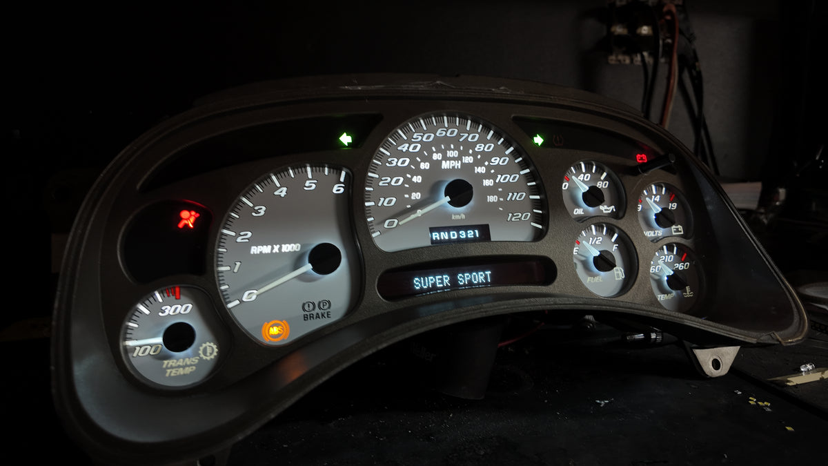 SS 🔥 2003–2007 Chevy/GMC Super Sport Custom Gauge Cluster with Denali bezel