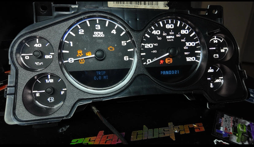 07-12 Silverado Sierra Speedometer Instrument Gauge Cluster WHITE LED