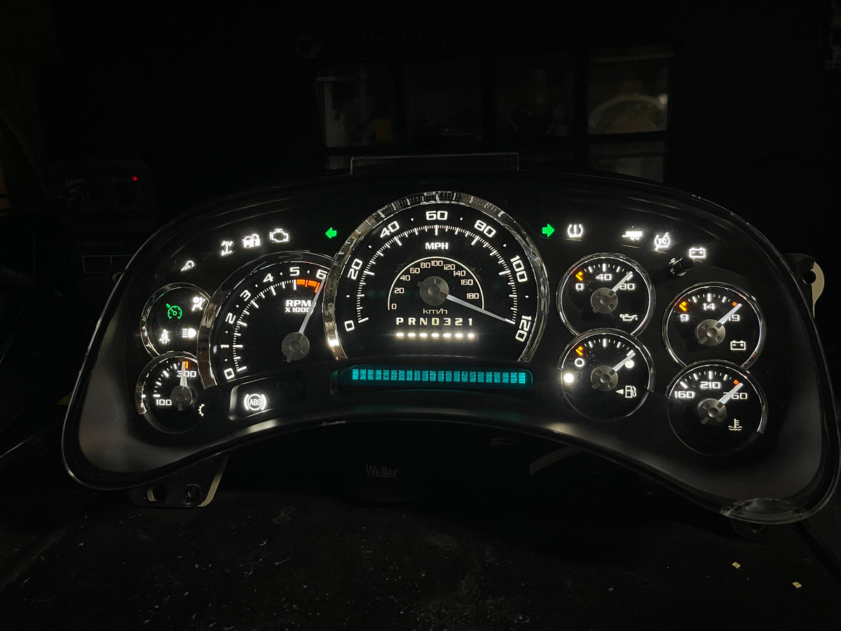 ⭐ 03–07 Cadillac Escalade Platinum Gauge Cluster | Premium White LED Upgrade ⭐