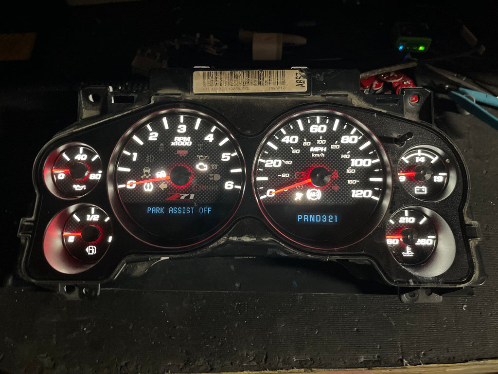 Z71 2007–2012 Silverado Sierra Tahoe Yukon Instrument Cluster | White LEDs | Programmed Mileage
