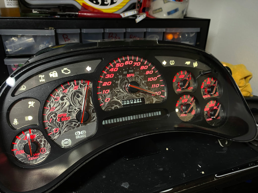 PRE ORDER 🔥 STAINLESS STEEL ENGRAVED 2003–2007 Chevy/GMC Super Sport Custom Gauge Cluster 1 of 1