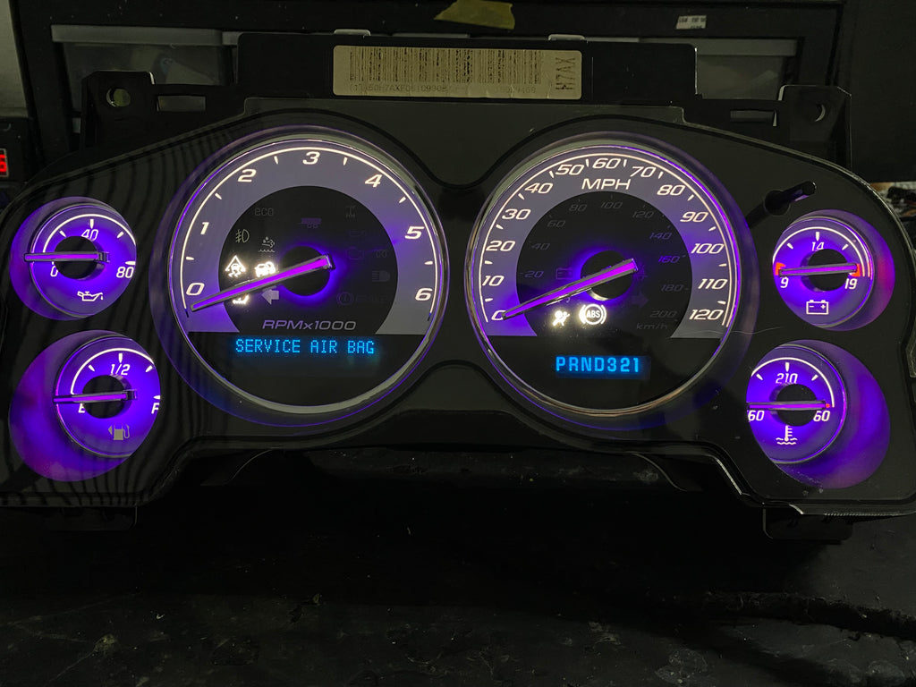 2007–2012 Silverado Sierra Tahoe Yukon Instrument Cluster | White LEDs | Programmed Mileage