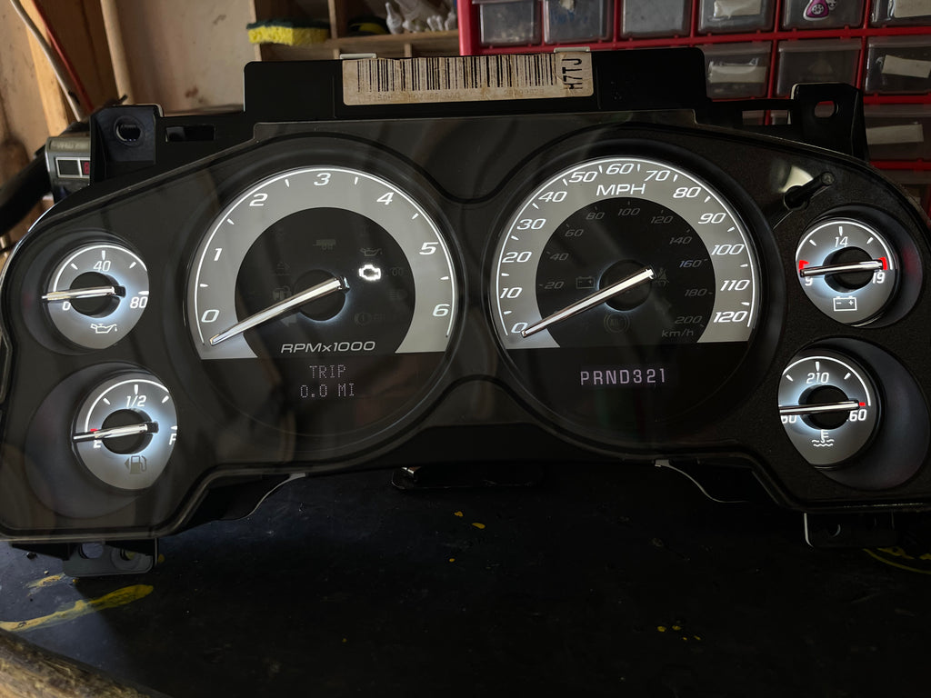 2007–2012 Silverado Sierra Tahoe Yukon Instrument Cluster | White LEDs | Programmed Mileage