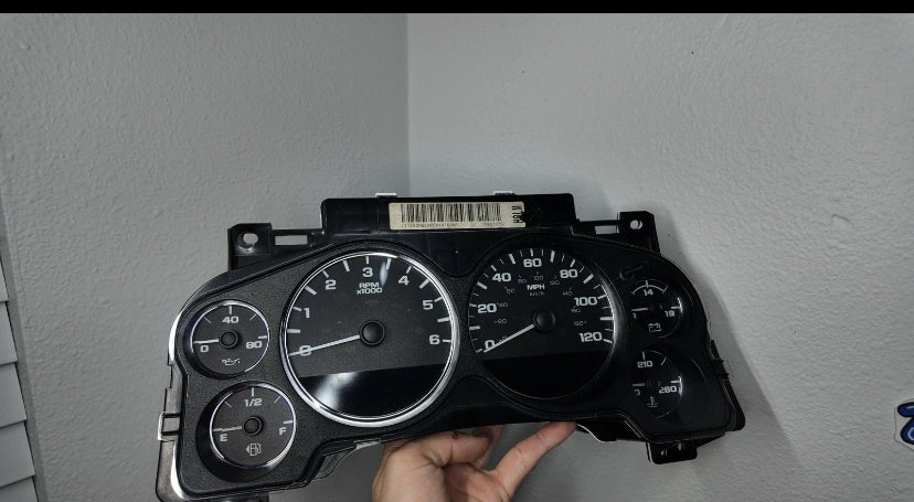 07-12 Silverado Sierra Speedometer Instrument Gauge Cluster WHITE LED