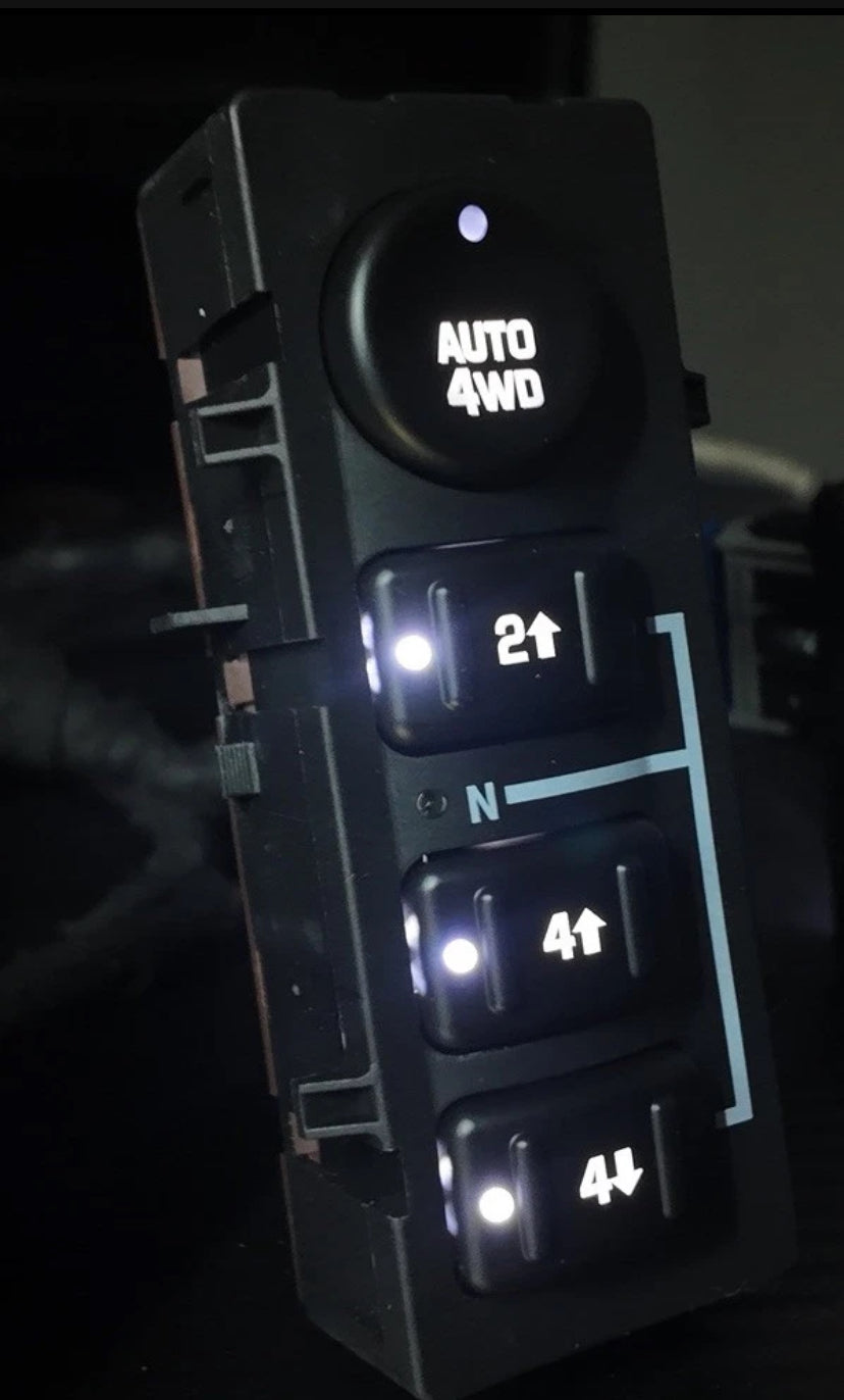 03-06 4wd 4x4 Selector Switch Chevy Silverado Sierra Yukon White LED