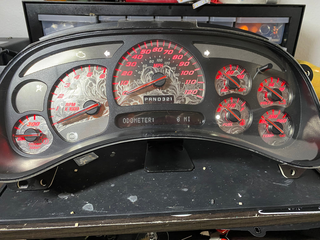 PRE ORDER 🔥 STAINLESS STEEL ENGRAVED 2003–2007 Chevy/GMC Super Sport Custom Gauge Cluster 1 of 1