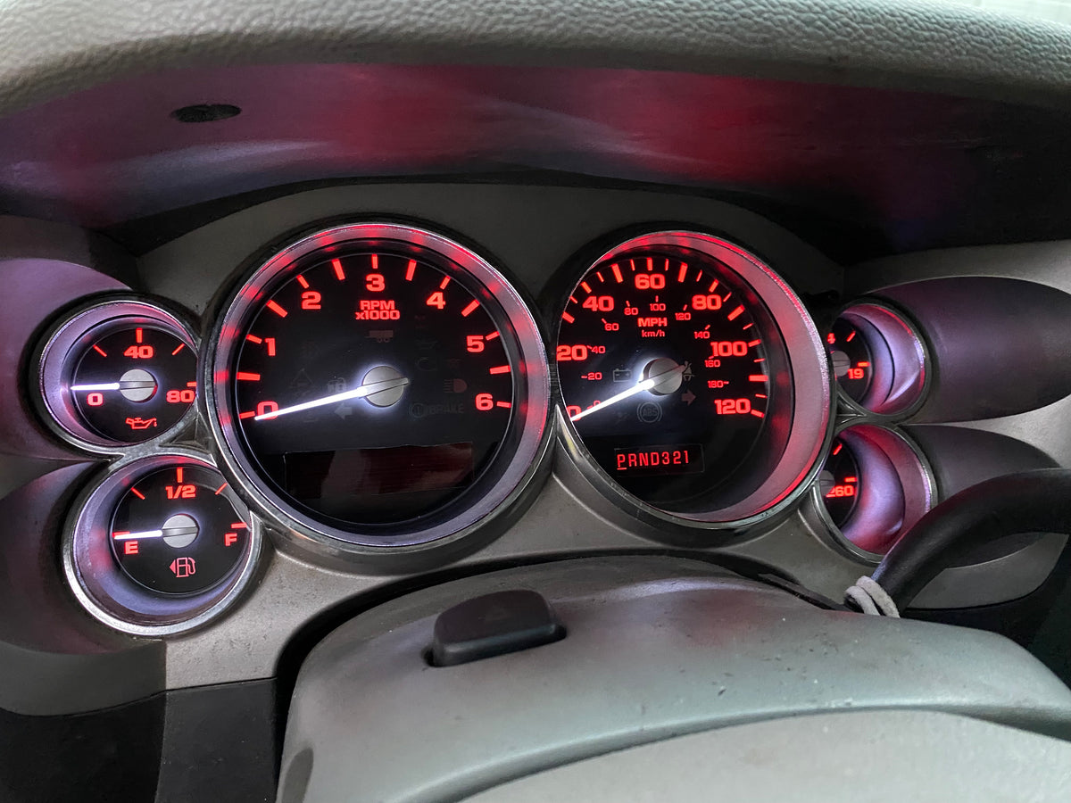 2007–2012 Silverado Sierra Tahoe Yukon Instrument Cluster |Red  LEDs | Programmed Mileage