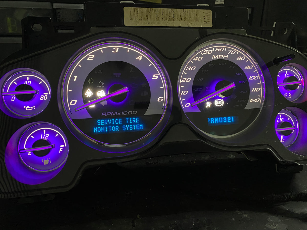 2007–2012 Silverado Sierra Tahoe Yukon Instrument Cluster | White LEDs | Programmed Mileage