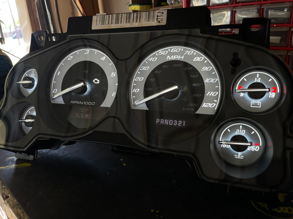 2007–2012 Silverado Sierra Tahoe Yukon Instrument Cluster | White LEDs | Programmed Mileage