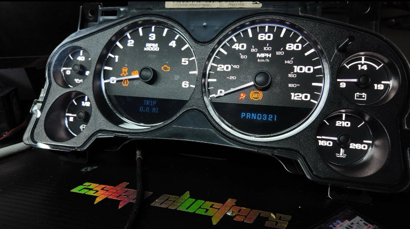 07-12 Silverado Sierra Speedometer Instrument Gauge Cluster WHITE LED