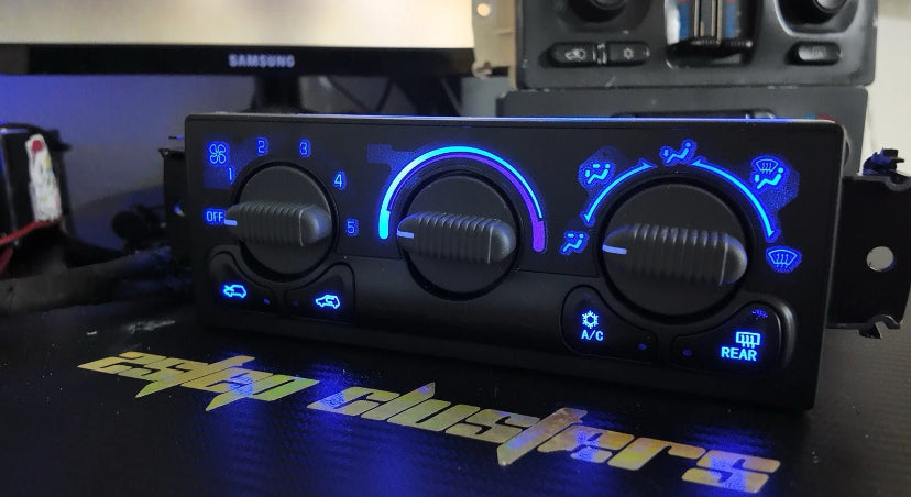 00 01 02 Silverado Sierra Heater AC Climate Control BLUE LED