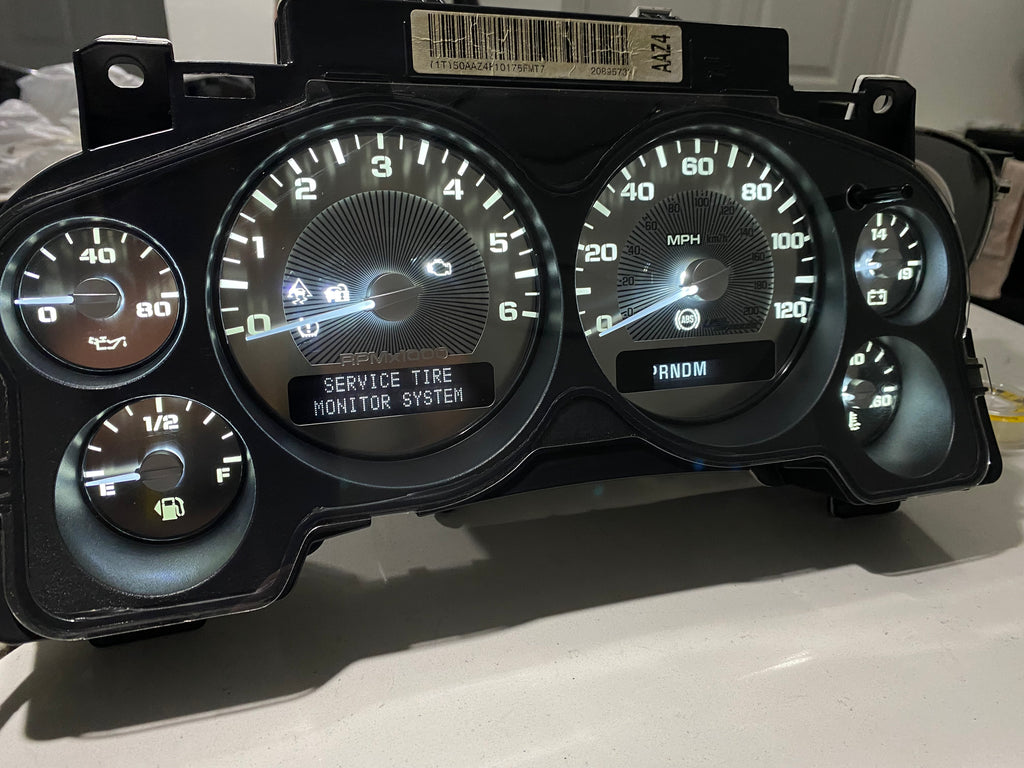 2007–2012 Silverado Sierra Tahoe Yukon Instrument Cluster | White LEDs | Programmed Mileage