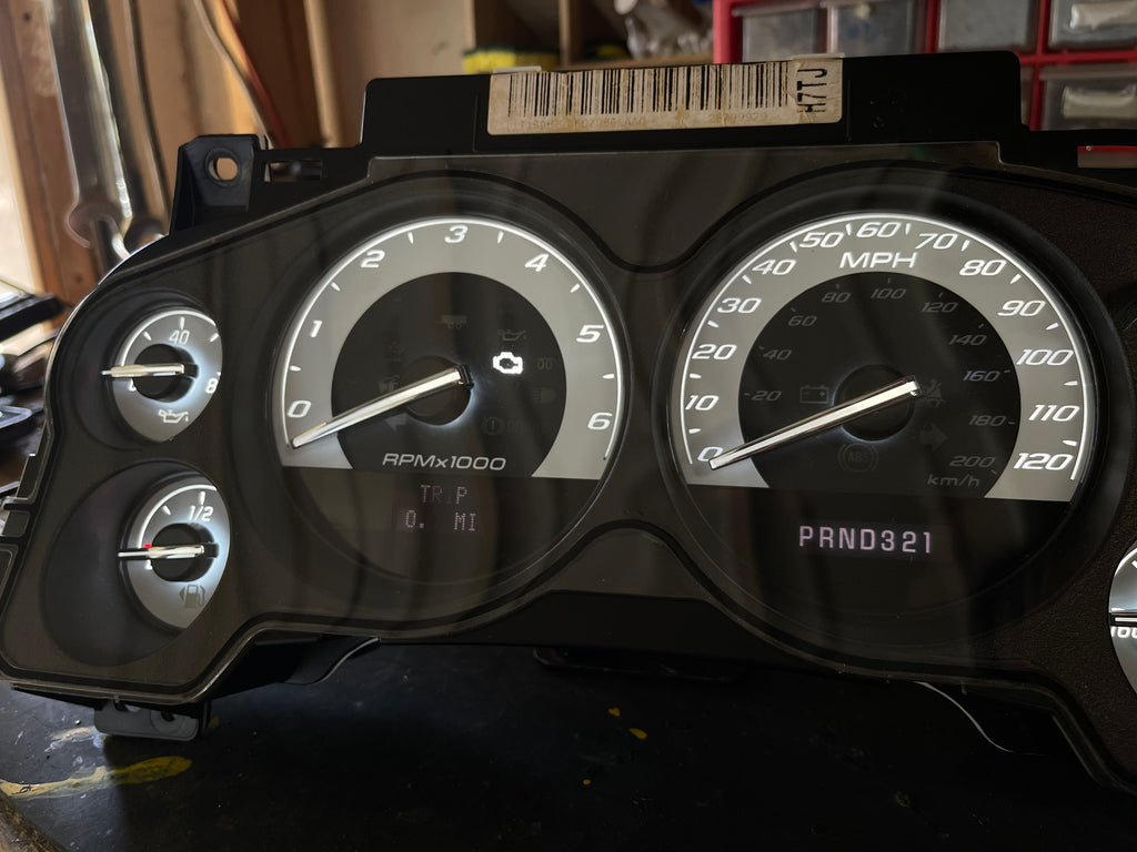 2007–2012 Silverado Sierra Tahoe Yukon Instrument Cluster | White LEDs | Programmed Mileage