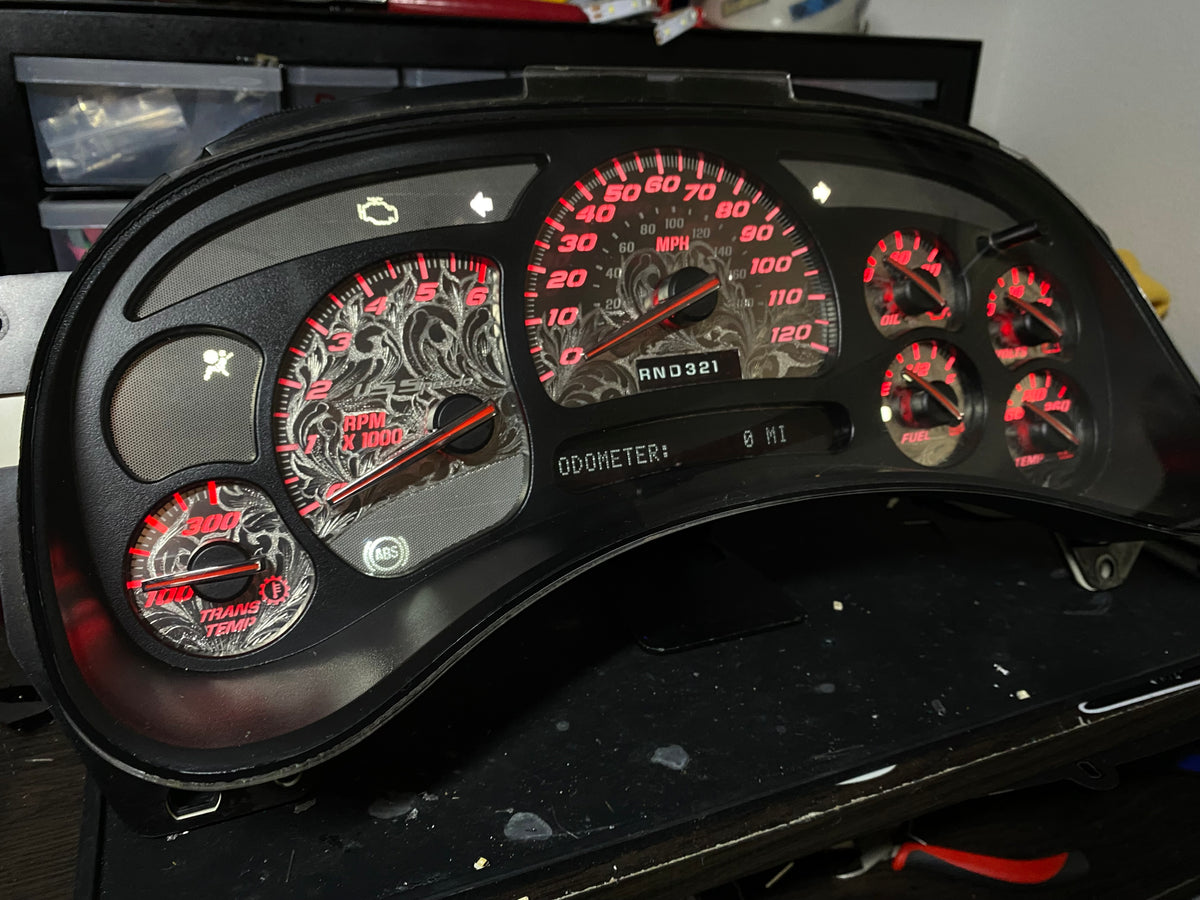 PRE ORDER 🔥 STAINLESS STEEL ENGRAVED 2003–2007 Chevy/GMC Super Sport Custom Gauge Cluster 1 of 1