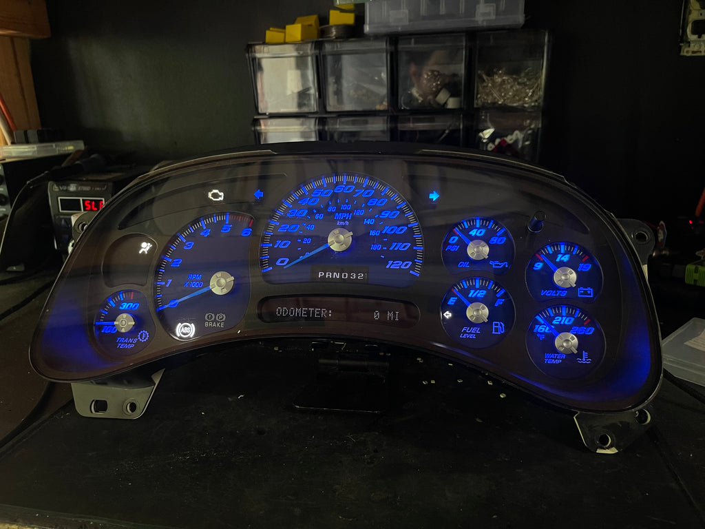 🔵 Blue SS Cluster – 2003-2007 GM Trucks & SUVs