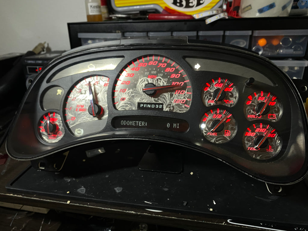 PRE ORDER 🔥 STAINLESS STEEL ENGRAVED 2003–2007 Chevy/GMC Super Sport Custom Gauge Cluster 1 of 1