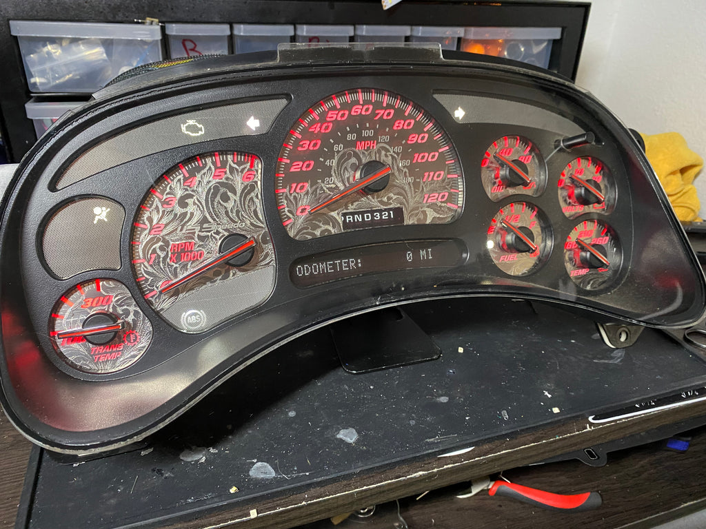 PRE ORDER 🔥 STAINLESS STEEL ENGRAVED 2003–2007 Chevy/GMC Super Sport Custom Gauge Cluster 1 of 1