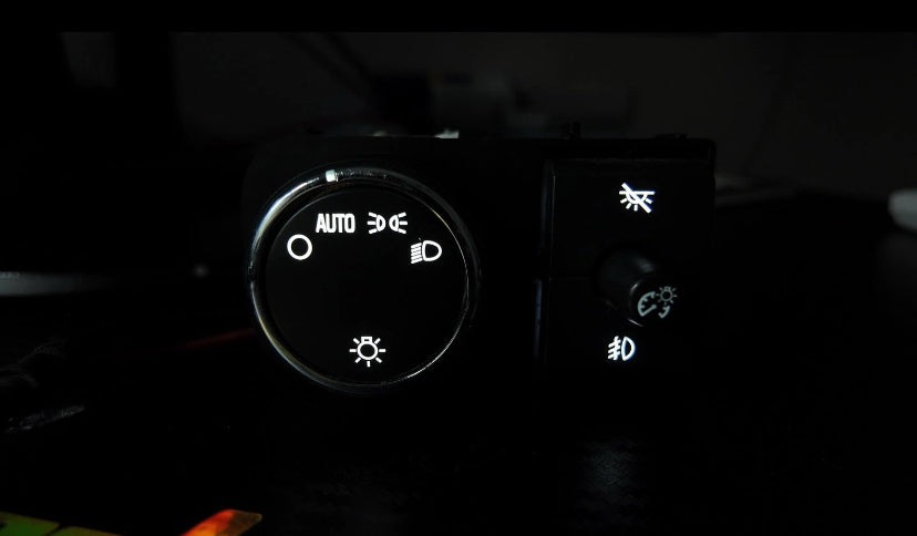 07–14 GM Headlight Switch + DIC Display Button Bundle (WHITE LED Upgrade)