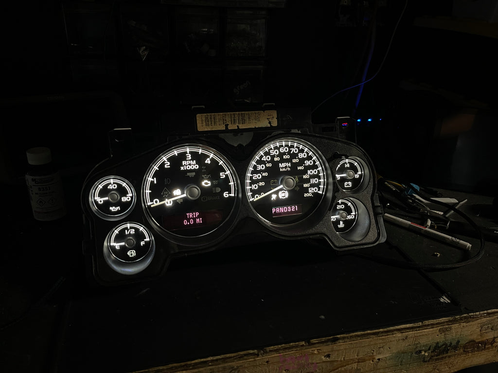 2007–2012 Silverado Sierra Tahoe Yukon Instrument Cluster | White LEDs | Programmed Mileage