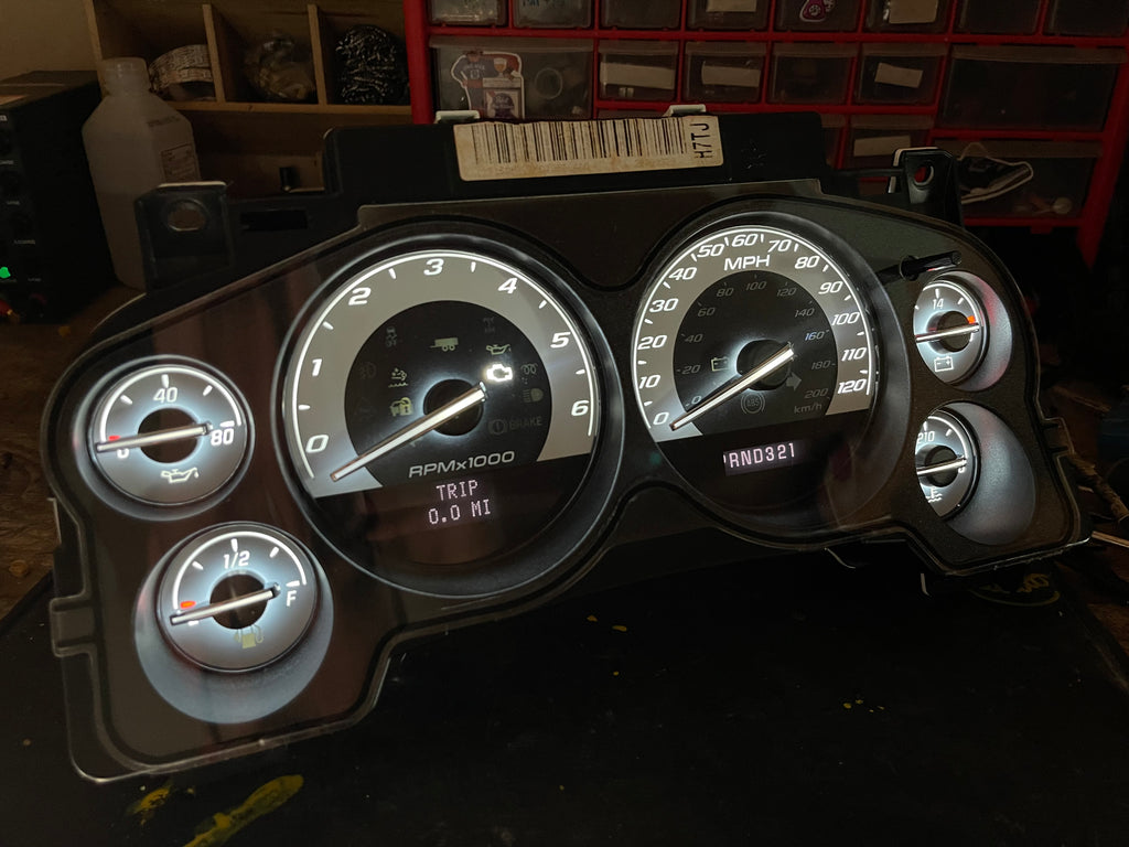 2007–2012 Silverado Sierra Tahoe Yukon Instrument Cluster | White LEDs | Programmed Mileage