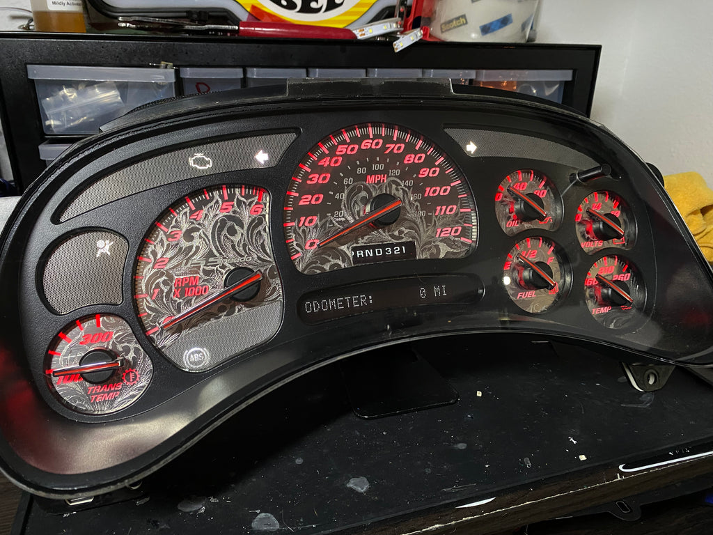 PRE ORDER 🔥 STAINLESS STEEL ENGRAVED 2003–2007 Chevy/GMC Super Sport Custom Gauge Cluster 1 of 1