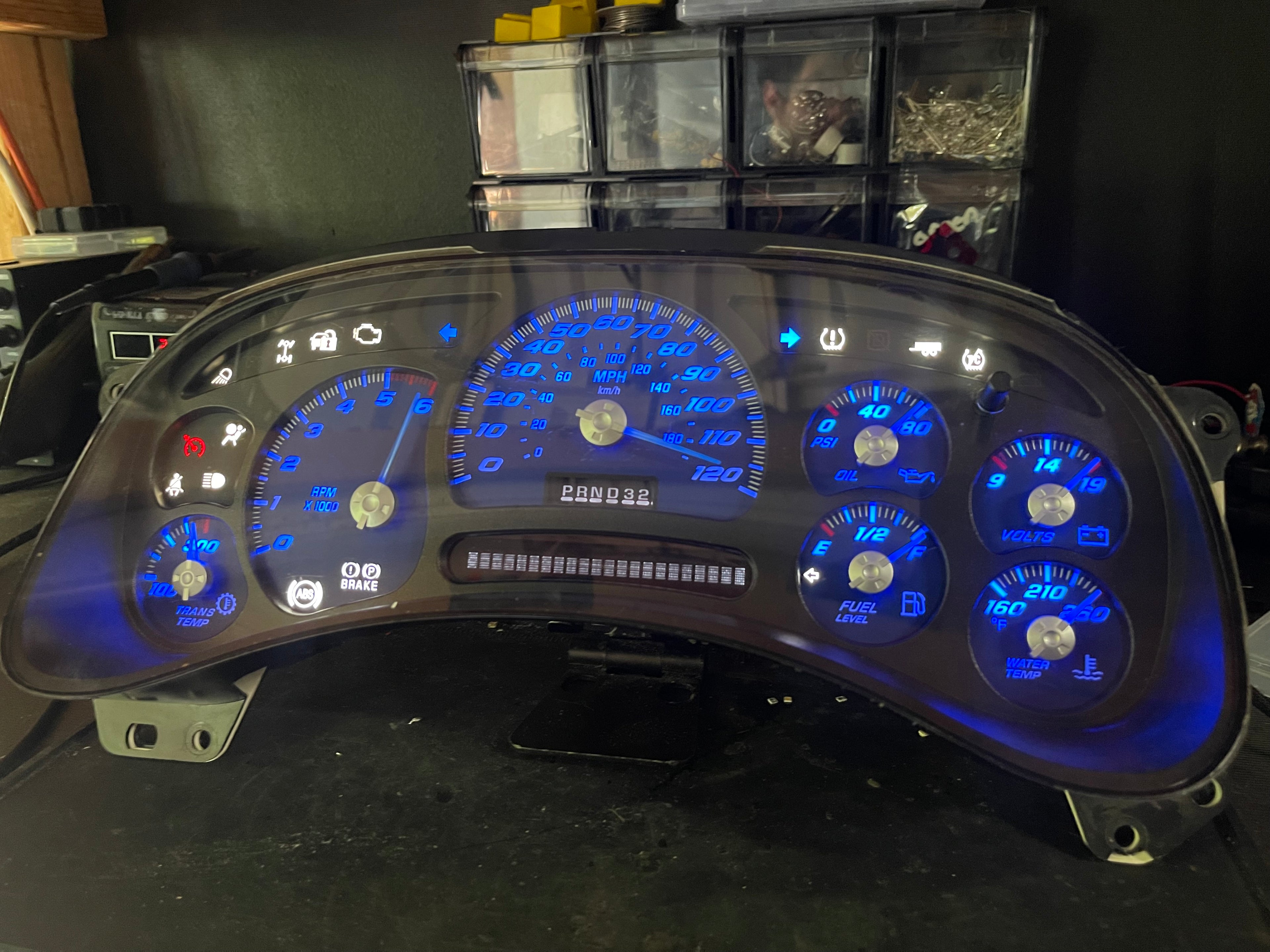 🔵 Blue SS Cluster – 2003-2007 GM Trucks & SUVs