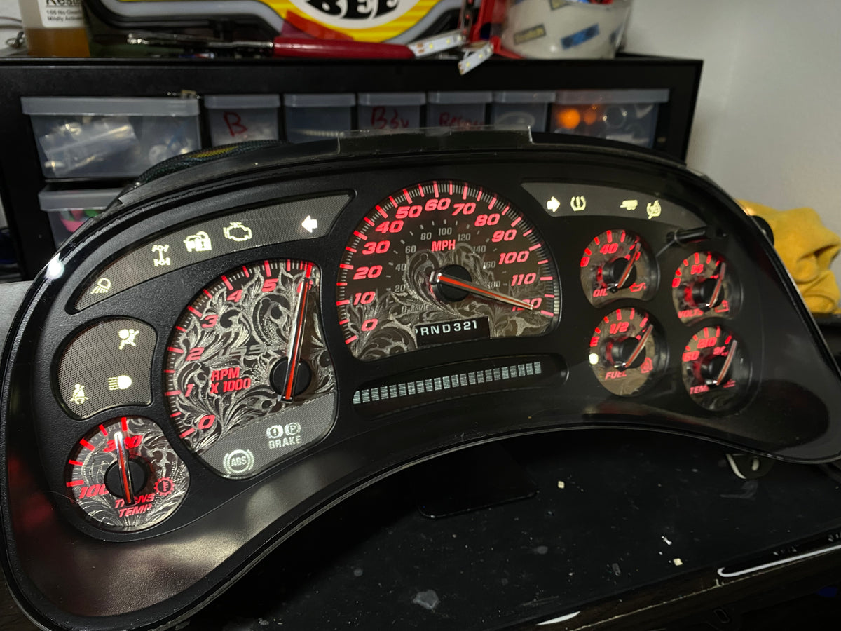 PRE ORDER 🔥 STAINLESS STEEL ENGRAVED 2003–2007 Chevy/GMC Super Sport Custom Gauge Cluster 1 of 1