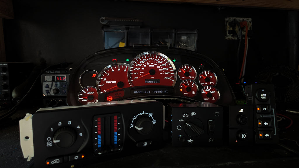Red Super Sport (SS) Style Gauge Cluster Combo – 2003–2007 GM GMT800