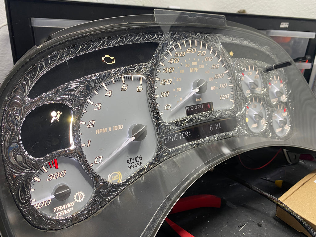 Custom Engraved Chevy/GMC Gauge Cluster – Handcrafted | 1999-2007 |