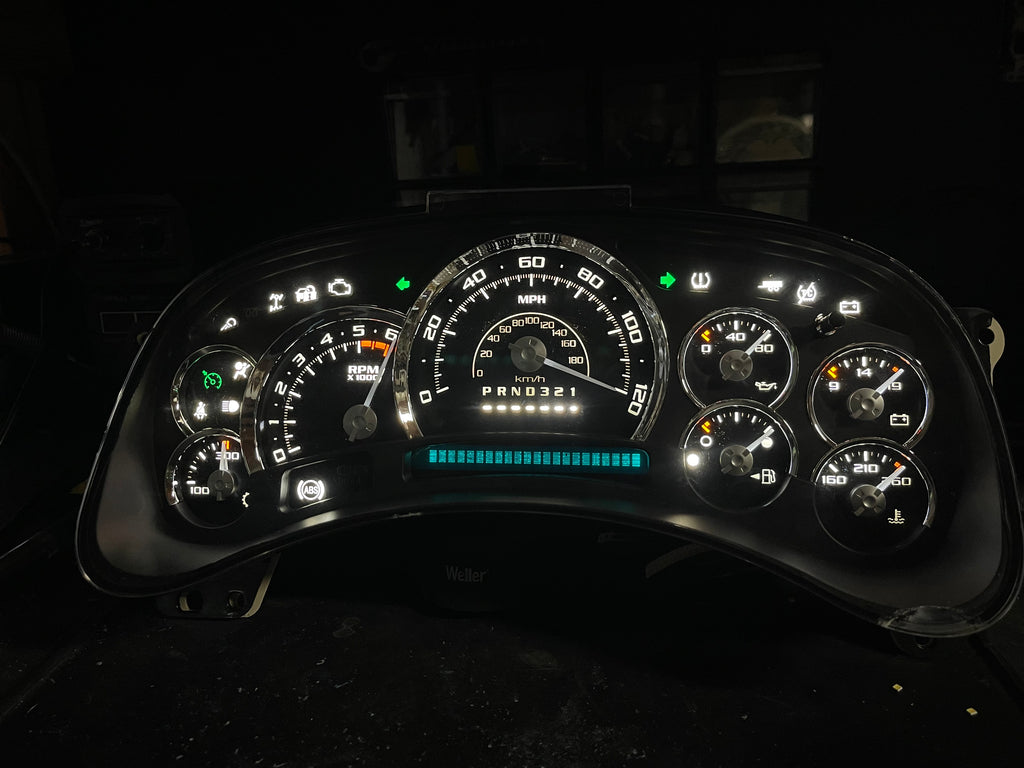 ⭐ 03–07 Cadillac Escalade Platinum Gauge Cluster | Premium White LED Upgrade ⭐