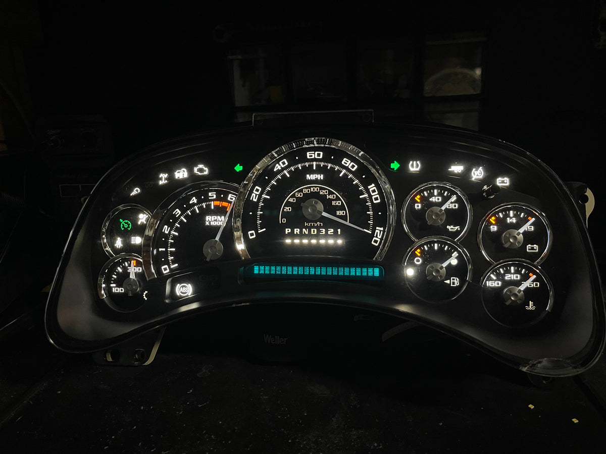 ⭐ 03–07 Cadillac Escalade Platinum Gauge Cluster | Premium White LED Upgrade ⭐