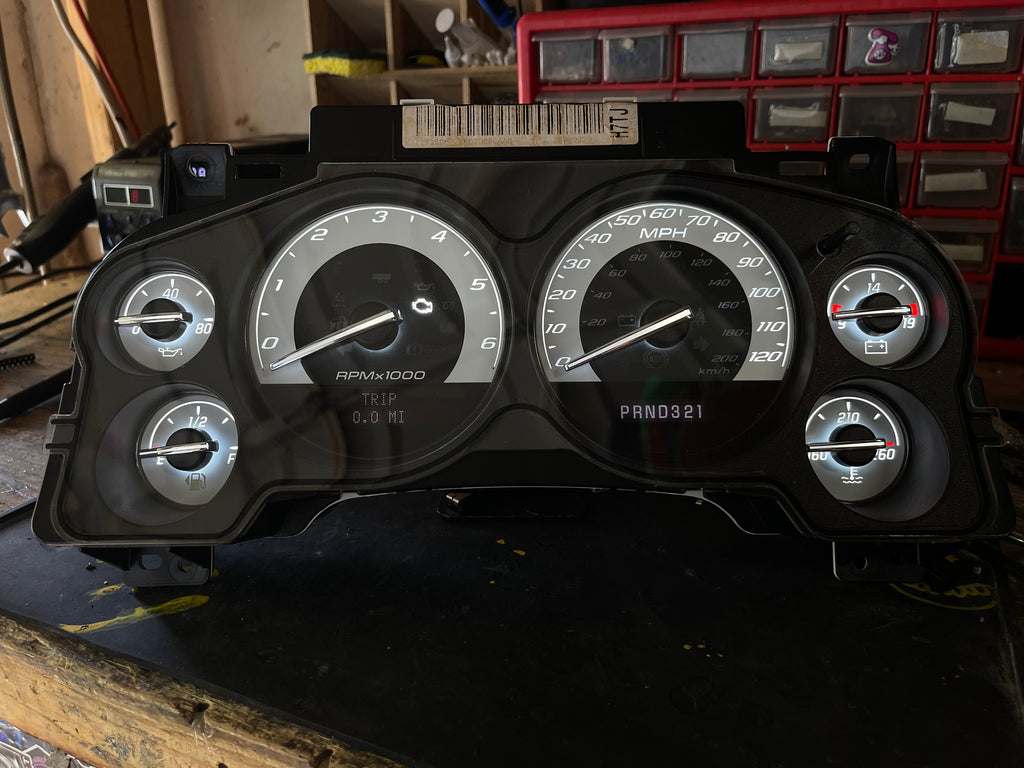 2007–2012 Silverado Sierra Tahoe Yukon Instrument Cluster | White LEDs | Programmed Mileage