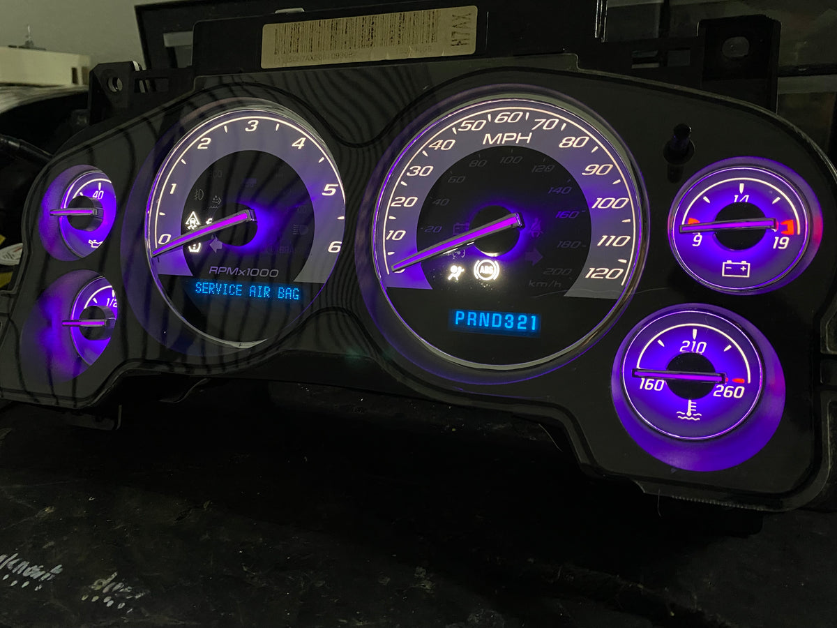 2007–2012 Silverado Sierra Tahoe Yukon Instrument Cluster | White LEDs | Programmed Mileage