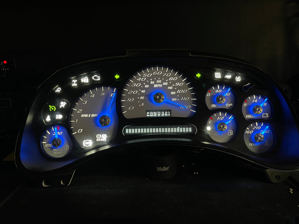 SS 🔥 2003–2007 Chevy/GMC Super Sport Custom Gauge Cluster blue glow needles