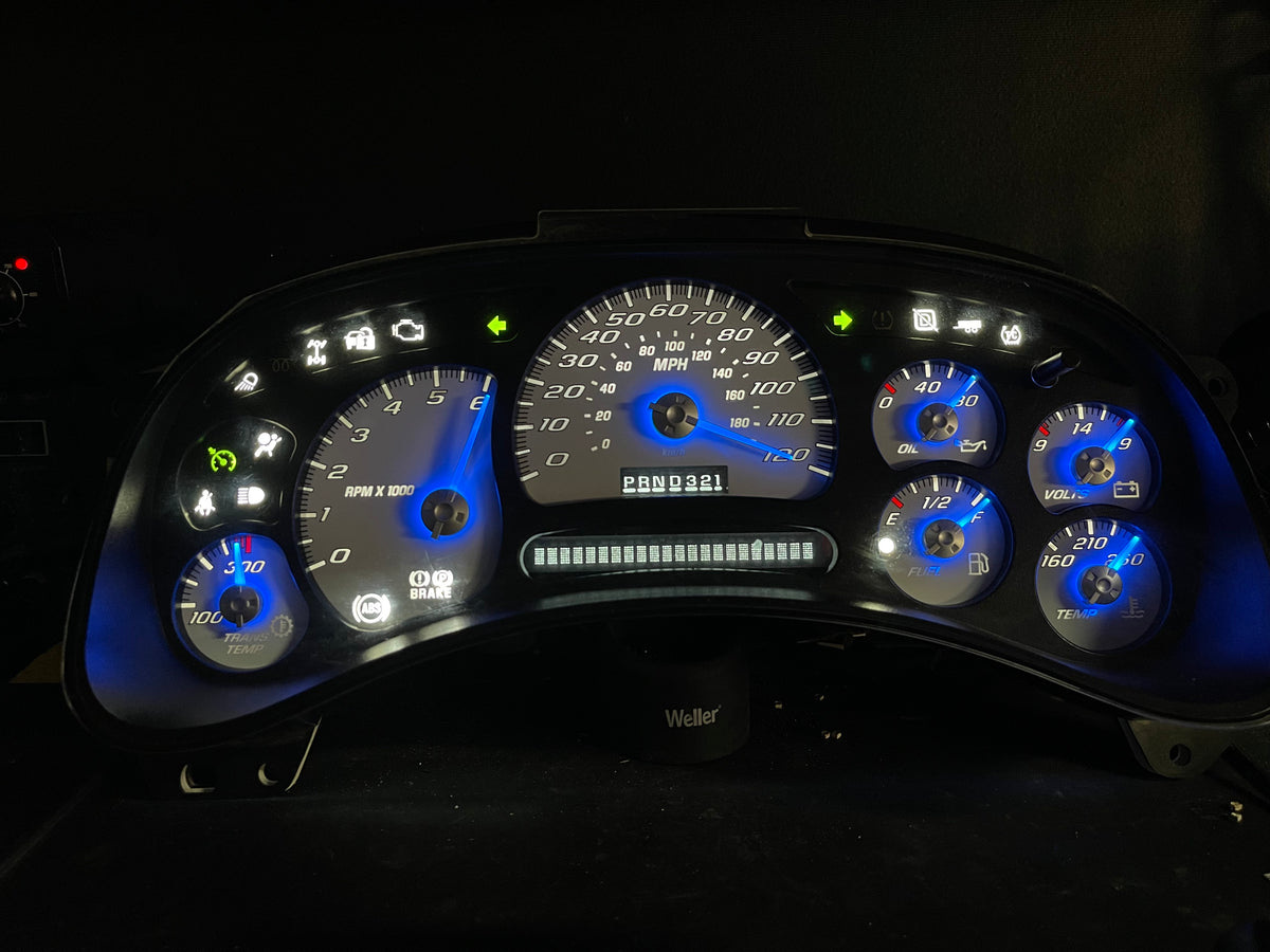 SS 🔥 2003–2007 Chevy/GMC Super Sport Custom Gauge Cluster blue glow needles