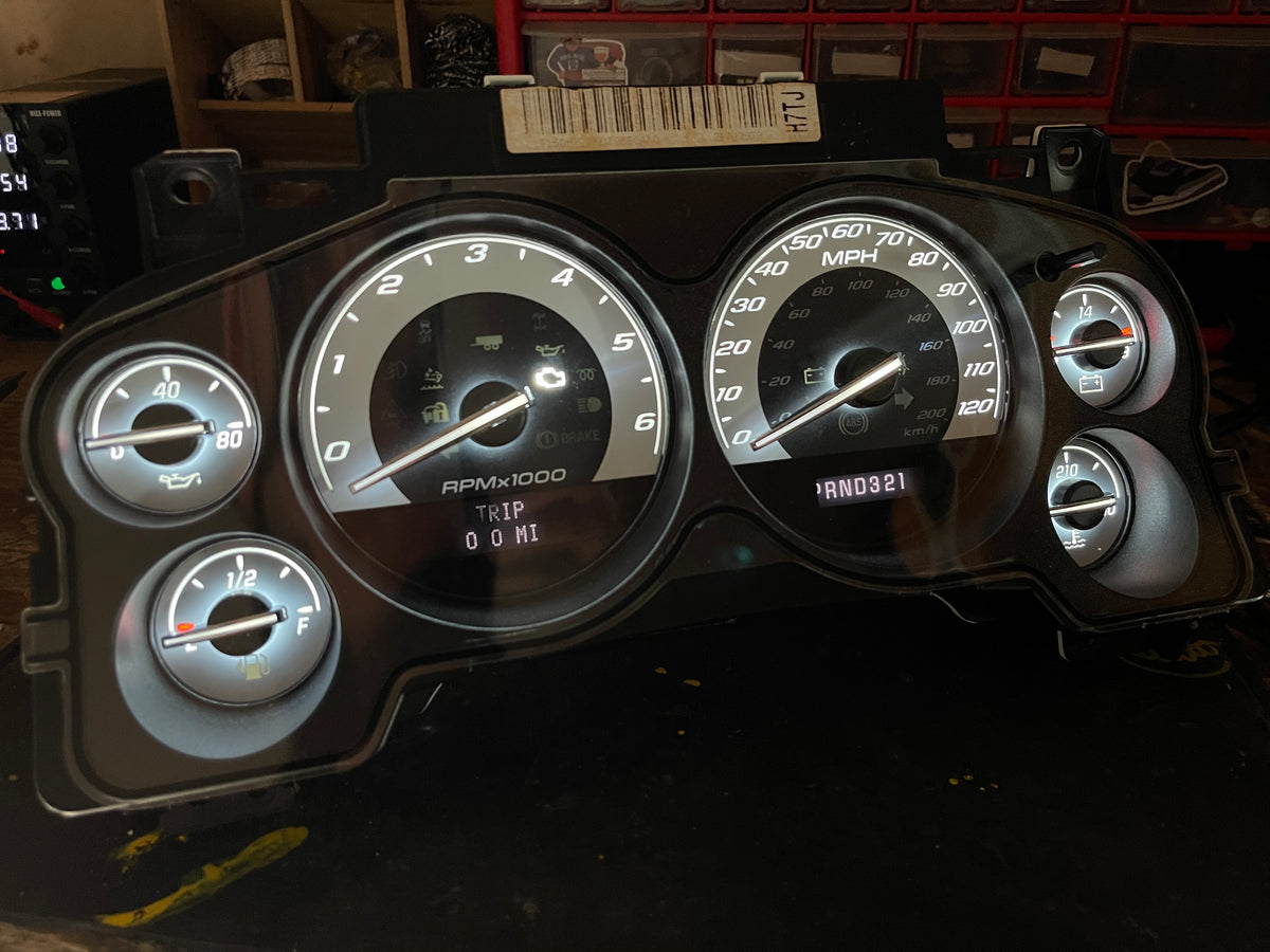 2007–2012 Silverado Sierra Tahoe Yukon Instrument Cluster | White LEDs | Programmed Mileage