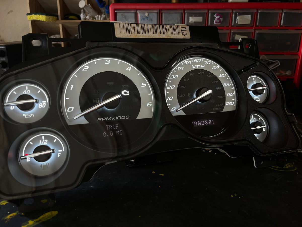 2007–2012 Silverado Sierra Tahoe Yukon Instrument Cluster | White LEDs | Programmed Mileage