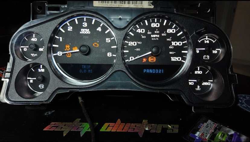 07-12 Silverado Sierra Speedometer Instrument Gauge Cluster WHITE LED