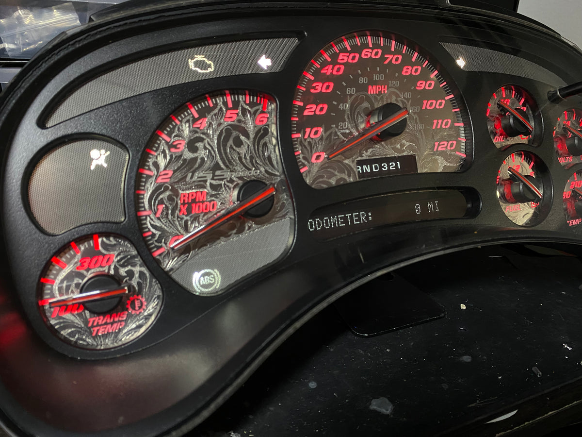 PRE ORDER 🔥 STAINLESS STEEL ENGRAVED 2003–2007 Chevy/GMC Super Sport Custom Gauge Cluster 1 of 1