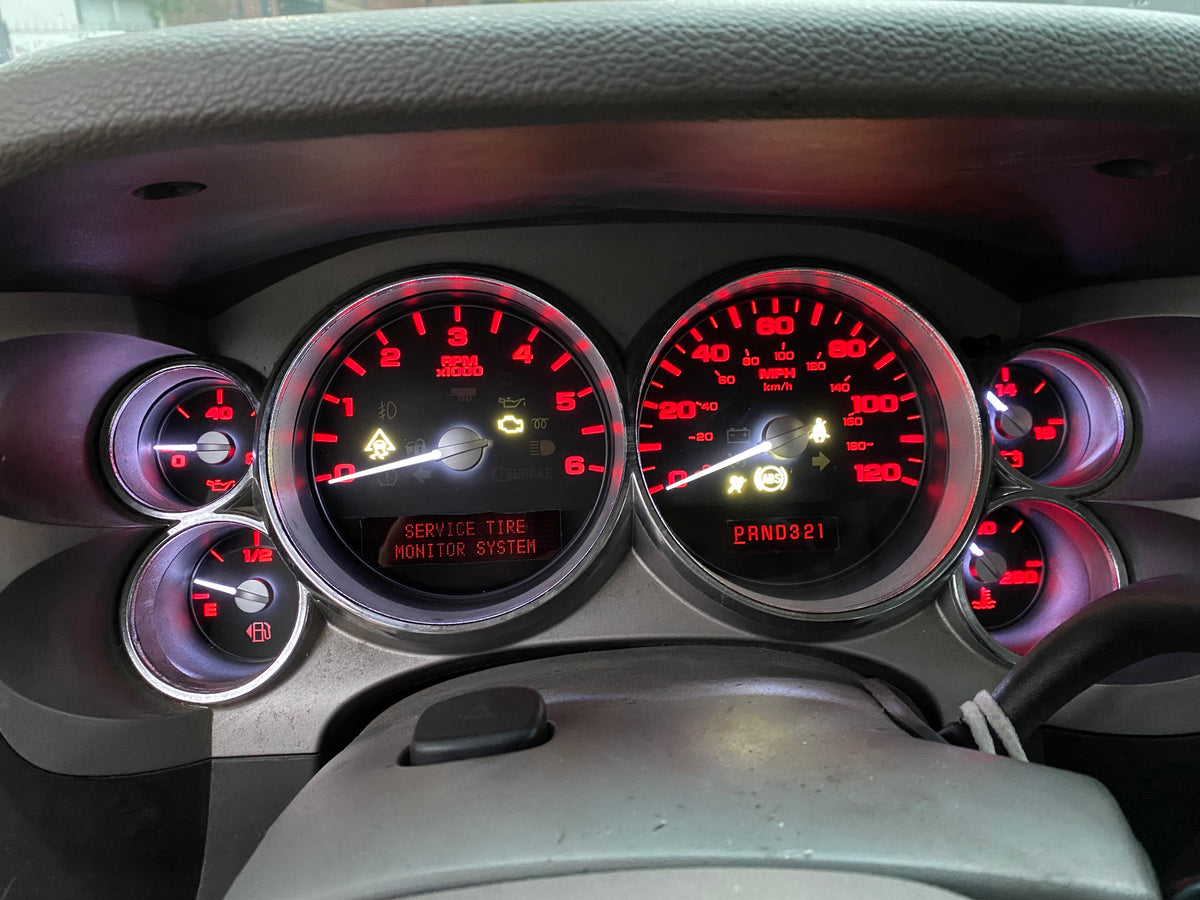 2007–2012 Silverado Sierra Tahoe Yukon Instrument Cluster |Red  LEDs | Programmed Mileage