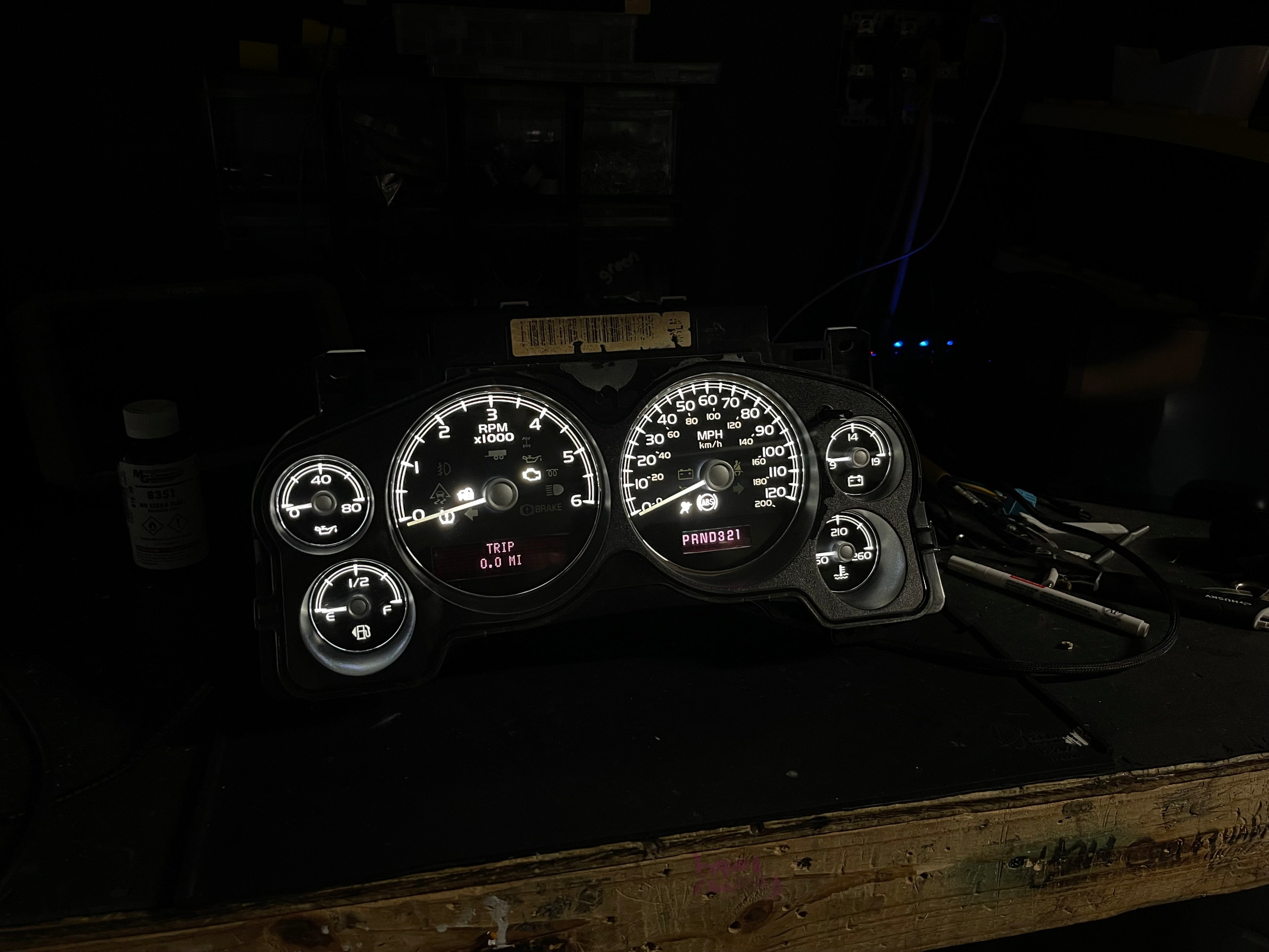 2007–2012 Silverado Sierra Tahoe Yukon Instrument Cluster | White LEDs | Programmed Mileage