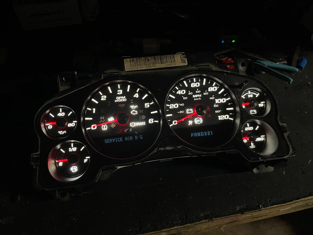 Z71 2007–2012 Silverado Sierra Tahoe Yukon Instrument Cluster | White LEDs | Programmed Mileage