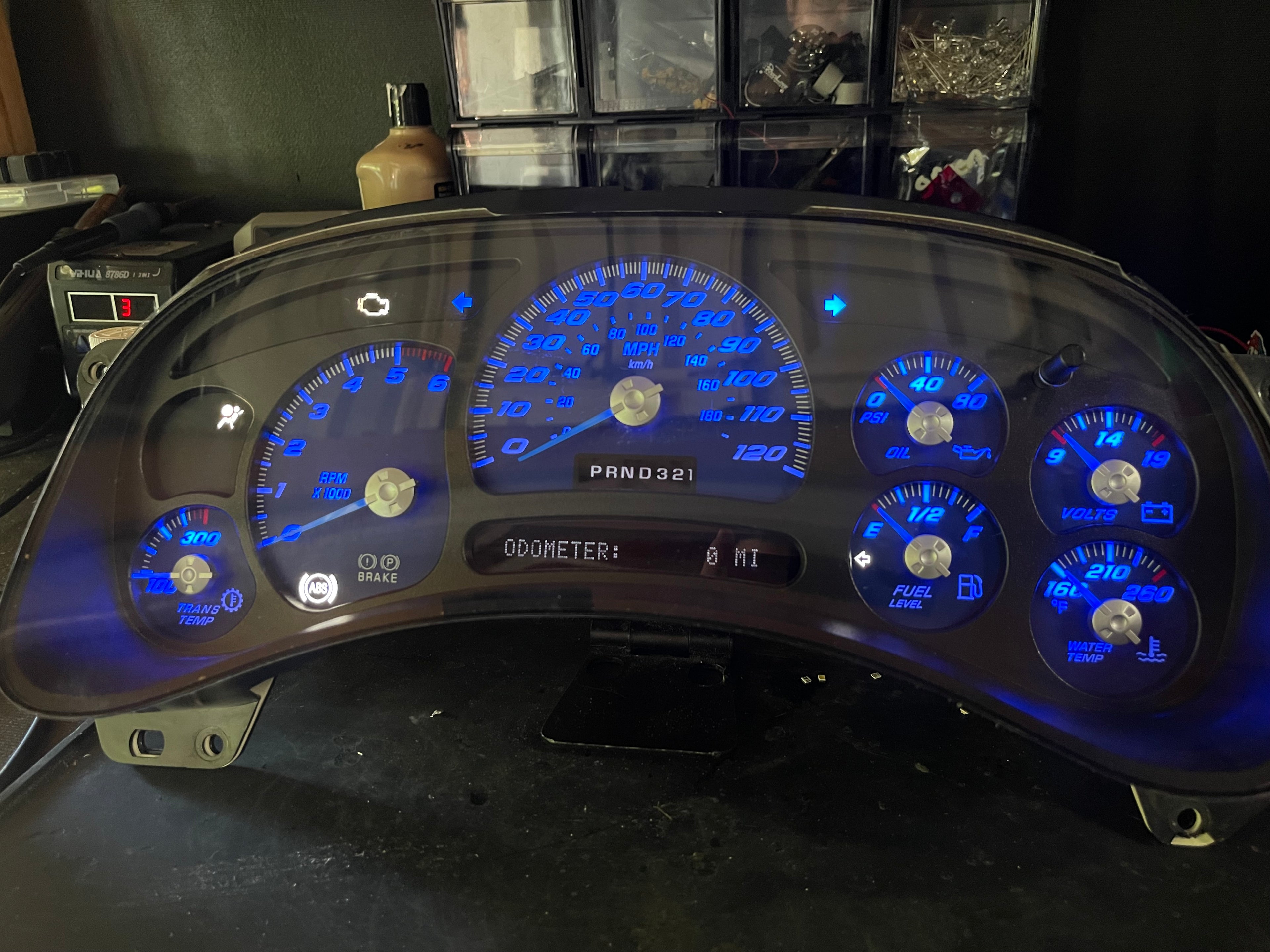 🔵 Blue SS Cluster – 2003-2007 GM Trucks & SUVs