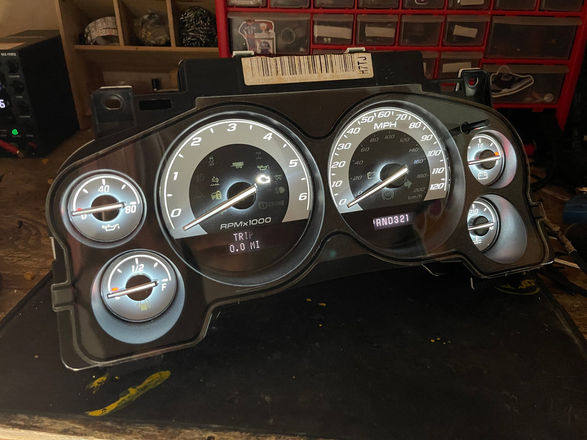 2007–2012 Silverado Sierra Tahoe Yukon Instrument Cluster | White LEDs | Programmed Mileage
