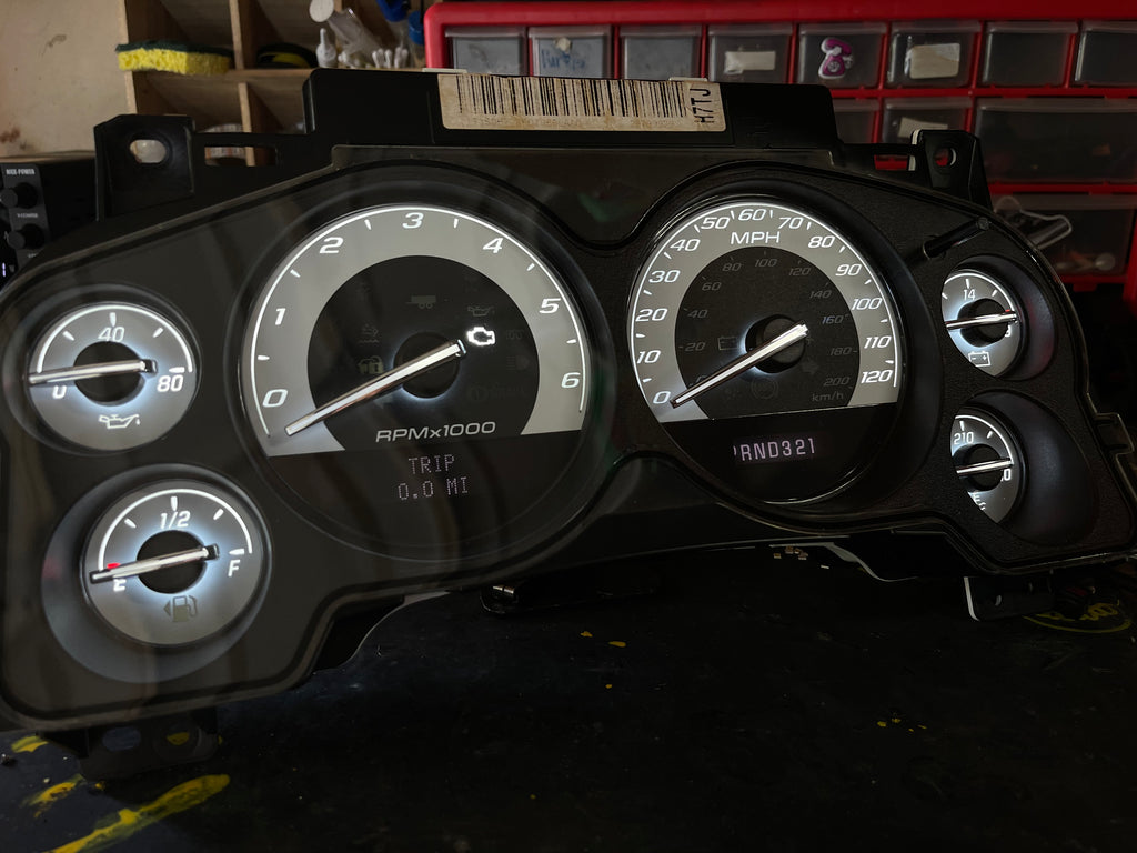 2007–2012 Silverado Sierra Tahoe Yukon Instrument Cluster | White LEDs | Programmed Mileage