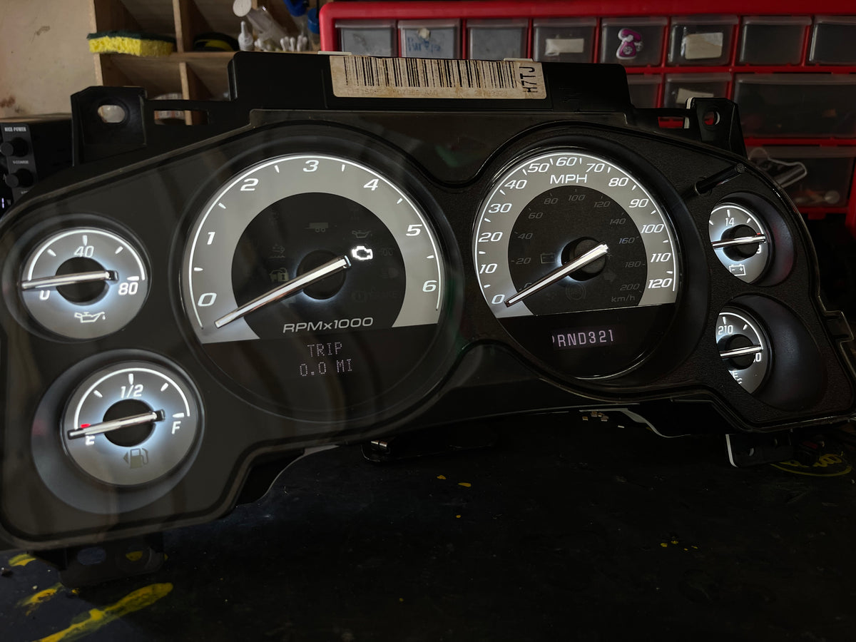 2007–2012 Silverado Sierra Tahoe Yukon Instrument Cluster | White LEDs | Programmed Mileage