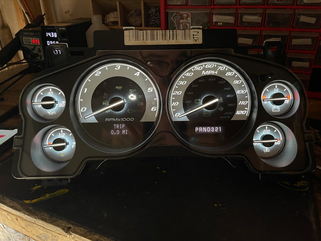 2007–2012 Silverado Sierra Tahoe Yukon Instrument Cluster | White LEDs | Programmed Mileage