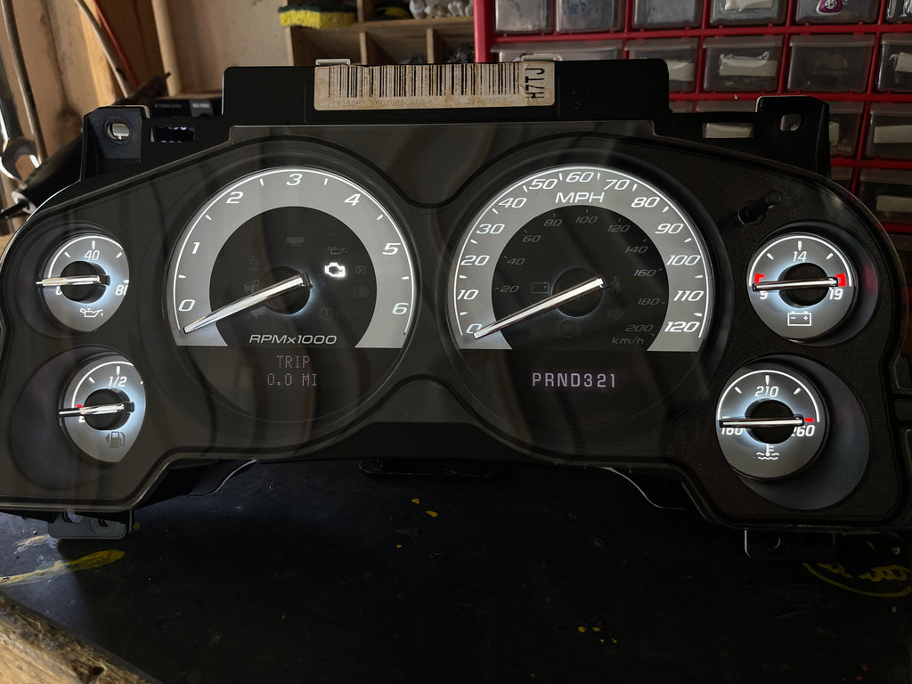 2007–2012 Silverado Sierra Tahoe Yukon Instrument Cluster | White LEDs | Programmed Mileage